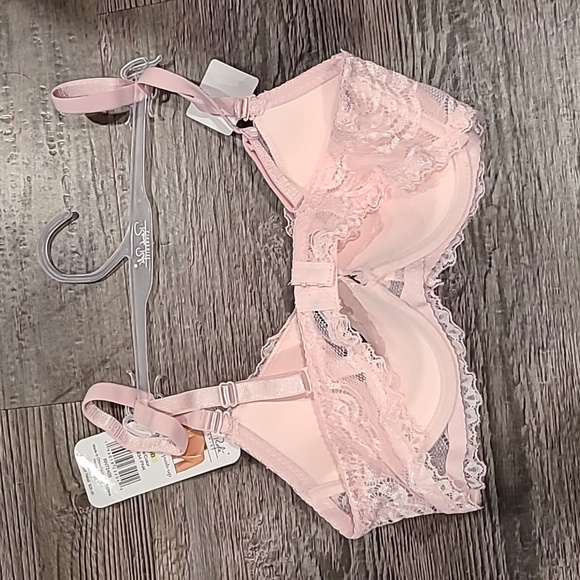 Rene Rofe Set of 2 Red and Pink Lace Bras Size 34B - Picture 10 of 11